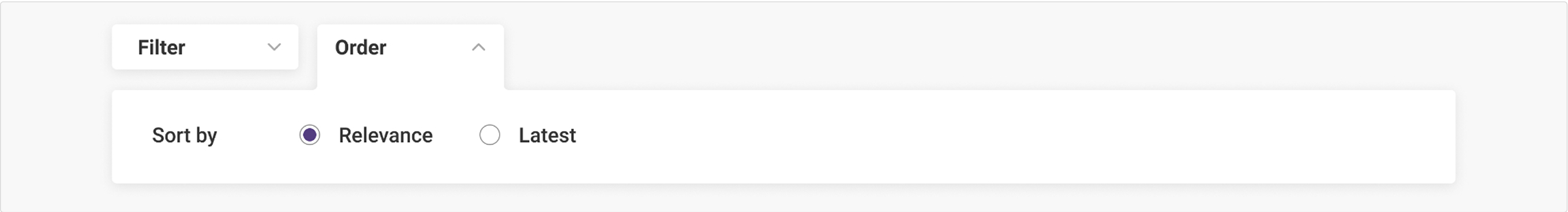 List order sorting interface