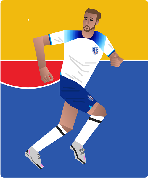 Card - Soccer player is running and turning his head to look back